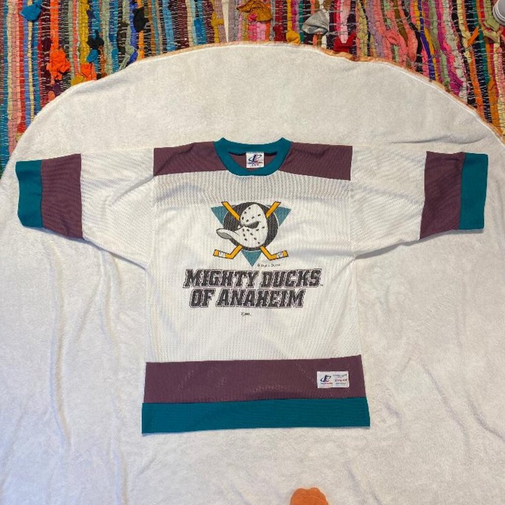 Vintage 90s Mighty Ducks Of Anaheim NHL Mesh Hockey Jersey (M)